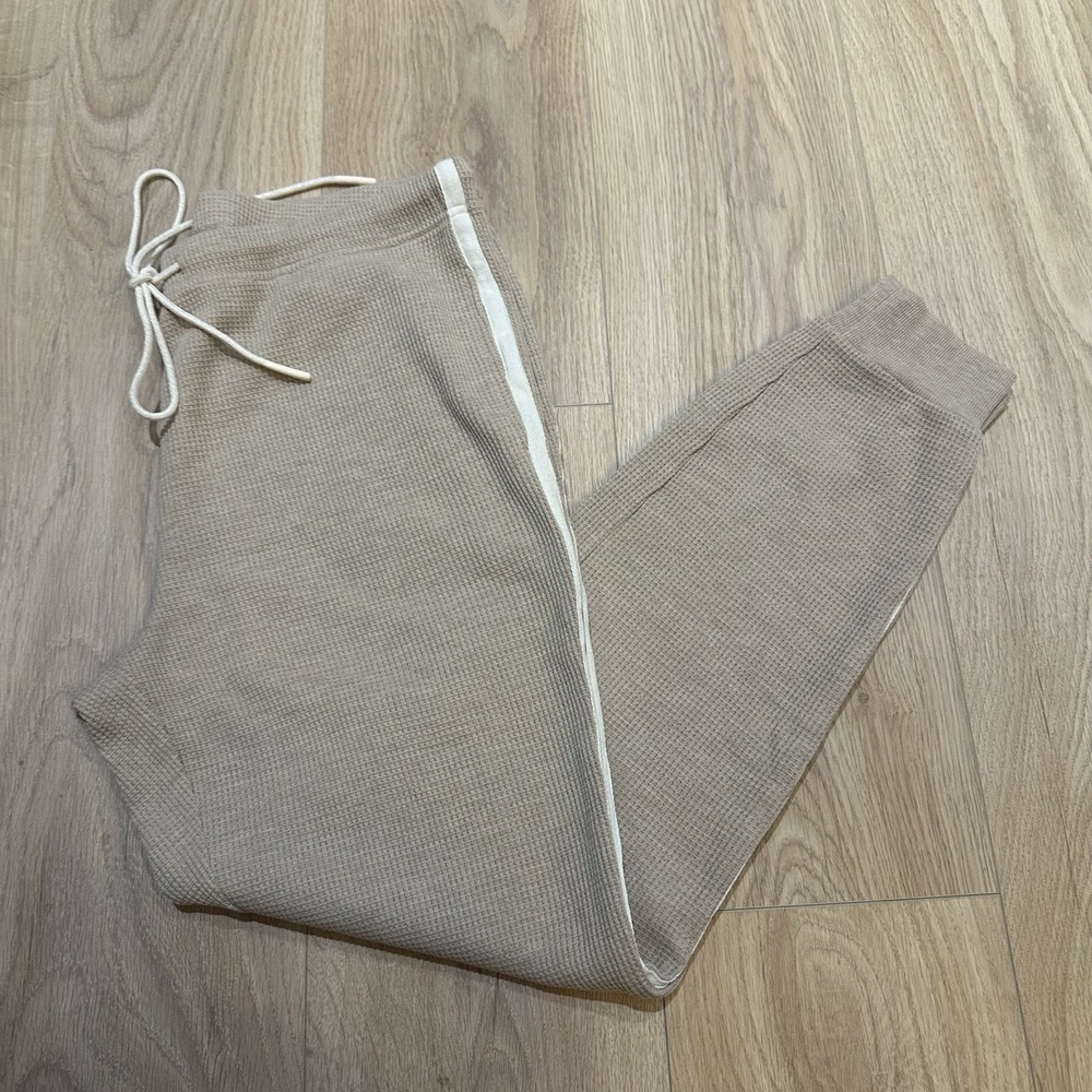 Varley Kelvin Waffle Knit Joggers Side Stripe Sz Large Activewear EUC Women's - Picture 2 of 9